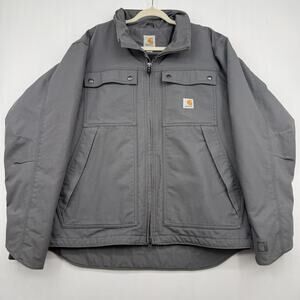 Carhartt Full Swing Jacket Mens Large Grey Full Zip Coat 3M Thinsulate 104468
